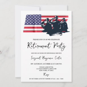 USA-Flagge Navy-Armee-Militär-Ruhestandsfeier Einladung