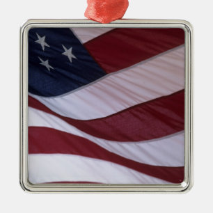 USA-Flagge, North Carolina, USA Silbernes Ornament