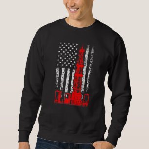 USA-Flagge Ölbohranlage Ölfeld Amerikanische Flagg Sweatshirt