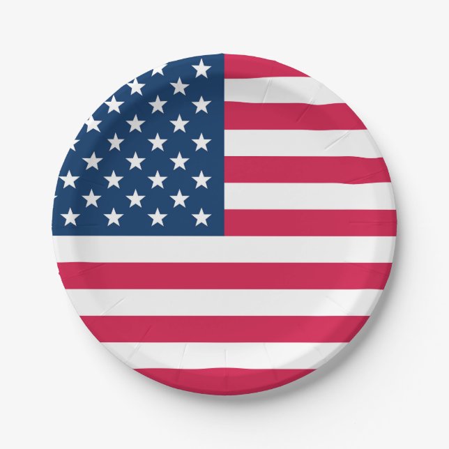 USA-Flagge Pappteller (Vorderseite)