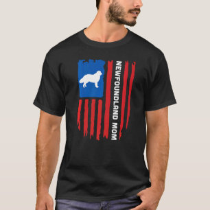USA-Flagge Patriotic Neufundland Mama T-Shirt