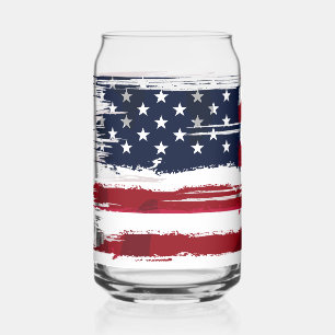 USA-Flagge Patriotisch Amerikanisch Rot Weiß Blau  Dosenglas