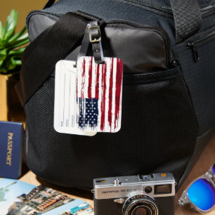 USA-Flagge Patriotisch Amerikanisch Rot Weiß Blau Gepäckanhänger