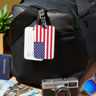 USA-Flagge Patriotisch Amerikanisch Rot Weiß Blau Gepäckanhänger