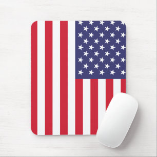 USA-Flagge Patriotisch Amerikanisch Rot Weiß Blau Mousepad