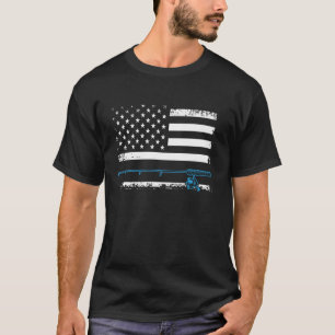 USA-Flagge Patriotische Fischer Männer Hobby Angel T-Shirt