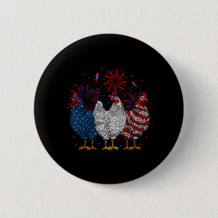 USA-Flagge Patriotischer Hühnerliebhaber 4. Juli 1 Button