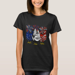 USA-Flagge Patriotischer Hühnerliebhaber 4. Juli T-Shirt
