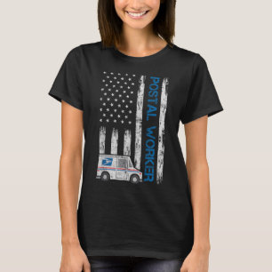 USA-Flagge Patriotischer Postmitarbeiter Briefträg T-Shirt