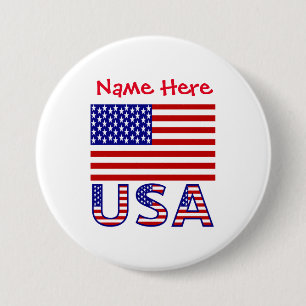USA Flagge Personalisiertes Erbe Button