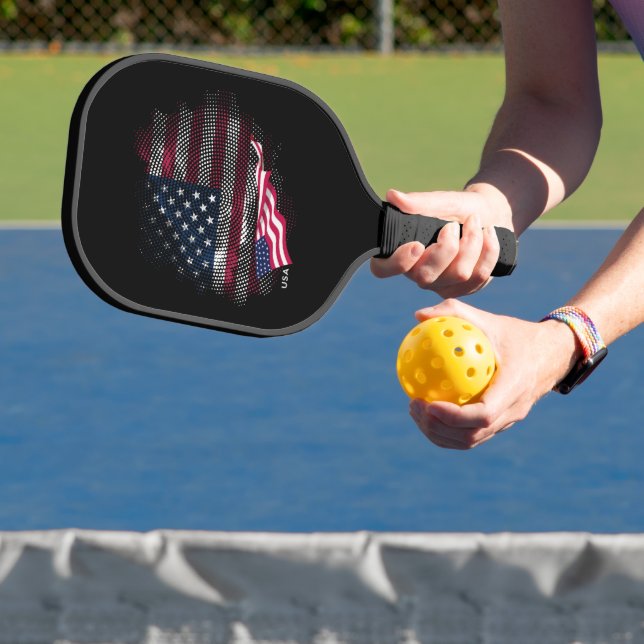 USA-Flagge Pickleball Schläger (InSitu)