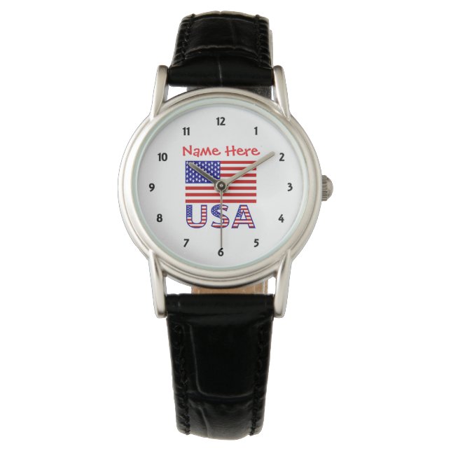 USA - Flagge Red Personalisiert Women's Armbanduhr (Vorderseite)