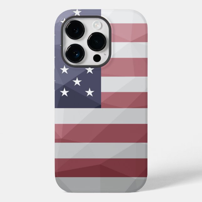 USA Flagge Red White Blue America Geometric Mesh Case-Mate iPhone Hülle (Rückseite)