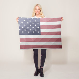 USA Flagge Red White Blue America Geometric Mesh Fleecedecke