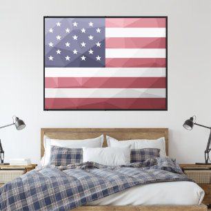 USA Flagge Red White Blue America Geometric Mesh Leinwanddruck