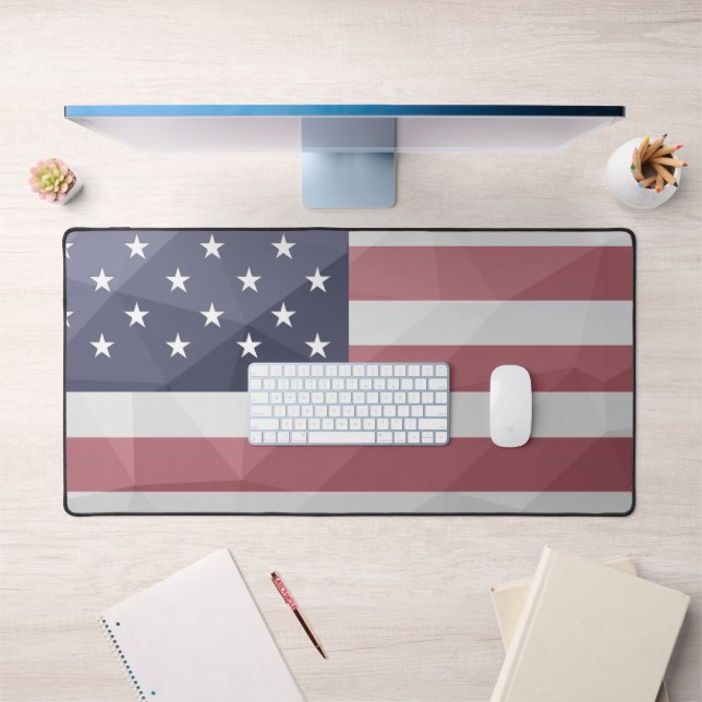 USA Flagge Red White Blue America Geometric Mesh Schreibtischunterlage (Büro 1)