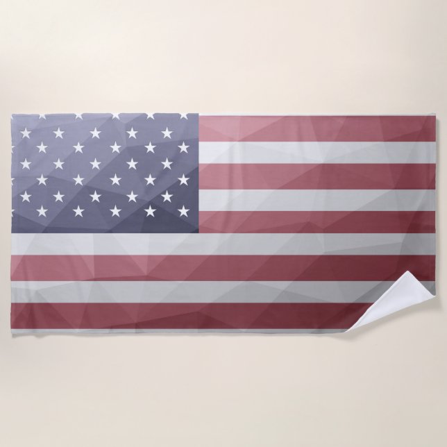 USA Flagge Red White Blue America Geometric Mesh Strandtuch (Vorderseite)