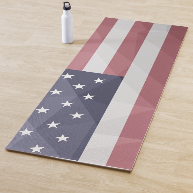 USA Flagge Red White Blue America Geometric Mesh Yogamatte (Beispiel)
