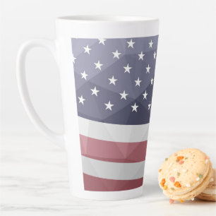 USA-Flagge Red White Blue America Geometry Latte Milchtasse