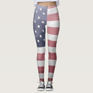 USA-Flagge Red White Blue Geometric Mesh Leggings
