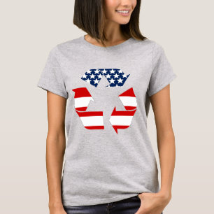 USA-Flagge - Red White & Blue Recycle Symbol T-Shirt