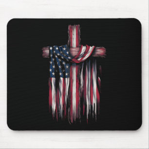Usa-Flagge Religiöser Zitat 4. Juli Christlicher G Mousepad