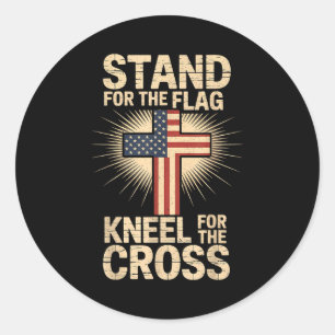 USA-Flagge Religiöser Zitat Christlicher Glaube  Runder Aufkleber