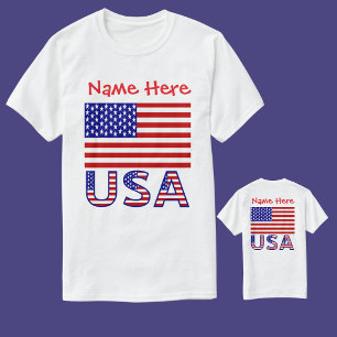 USA - Flagge Rot Personalisiert Men's T-Shirt