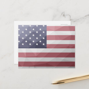USA-Flagge Rot Weiß Blau Amerika geometrisches Net Postkarte