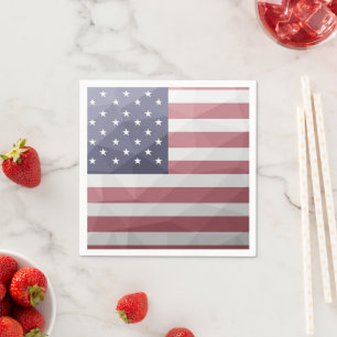 USA-Flagge Rot Weiß Blau Amerika geometrisches Net Serviette