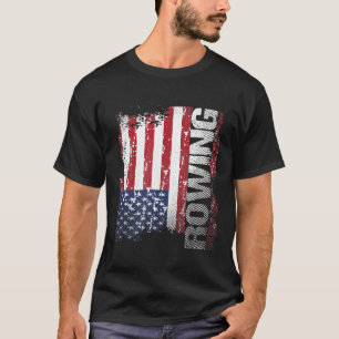 USA-Flagge Rudern  1 T-Shirt