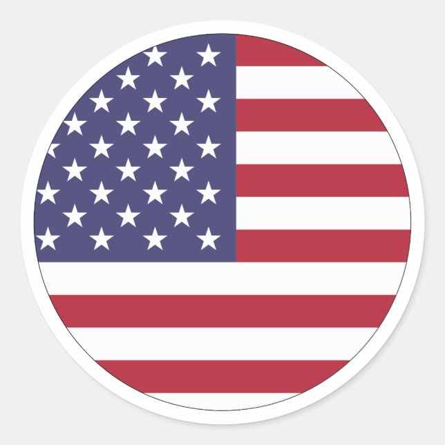 USA-Flagge Runder Aufkleber (Vorderseite)