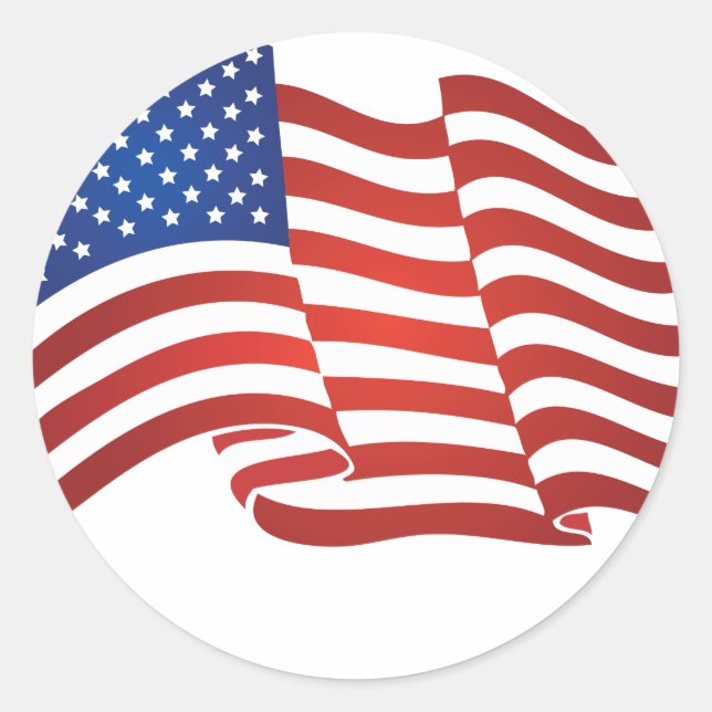USA-Flagge Runder Aufkleber (Vorderseite)