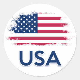 USA-Flagge Runder Aufkleber