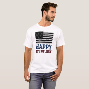 USA flagge Rustic Wood Schwarz-weiß America 4. Jul T-Shirt