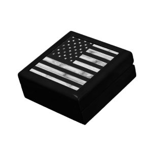 USA flagge Rustic Wood Schwarz-weiß Patriotic Amer Erinnerungskiste