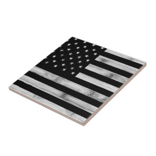 USA flagge Rustic Wood Schwarz-weiß Patriotic Amer Fliese
