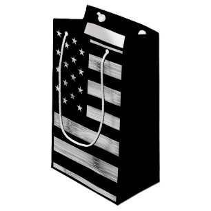 USA flagge Rustic Wood Schwarz-weiß Patriotic Amer Kleine Geschenktüte