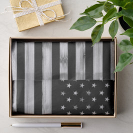 USA flagge Rustic Wood Schwarz-weiß Patriotic Amer Seidenpapier