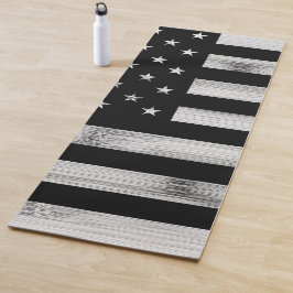 USA flagge Rustic Wood Schwarz-weiß Patriotic Amer Yogamatte