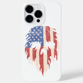USA-Flagge Schädel Bart | Abgenutztes patriotische Case-Mate iPhone 14 Pro Max Hülle