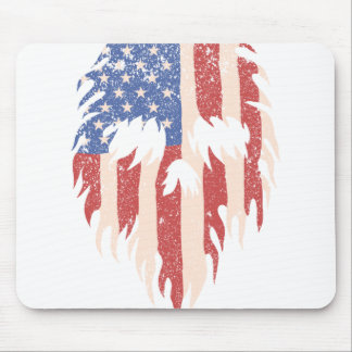 USA-Flagge Schädel Bart | Abgenutztes Patriotische Mousepad