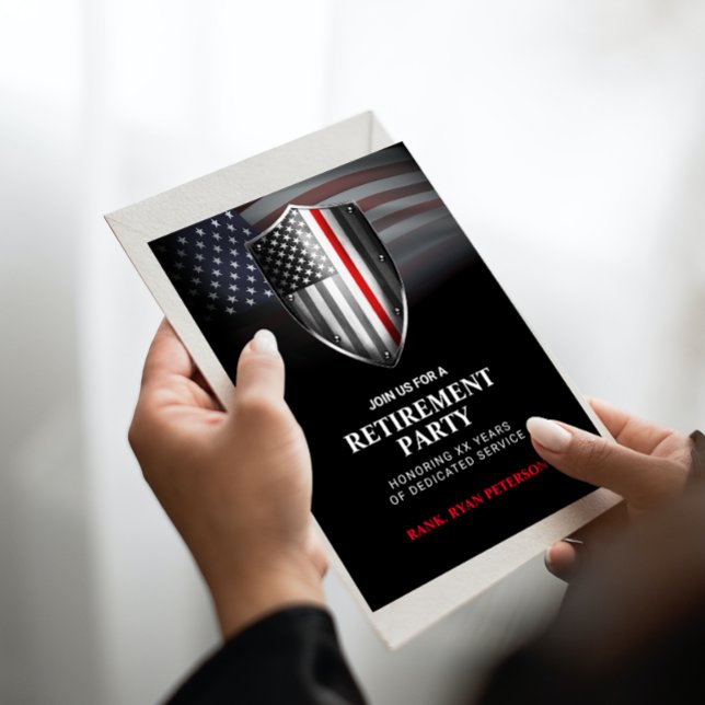 USA-Flagge | Schild mit dünner roter Linie | Schwa Einladung (Von Creator hochgeladen)