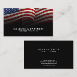 USA-Flagge | Schwarz Visitenkarte