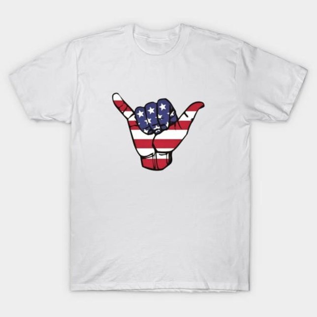 USA flagge Shaka T-Shirt (Von Creator hochgeladen)