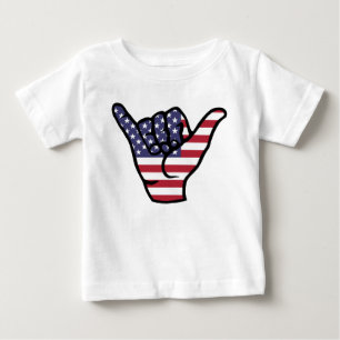 USA-Flagge Shaka-Zeichen Baby T-shirt