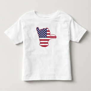 USA-Flagge Shaka-Zeichen Kleinkind T-shirt