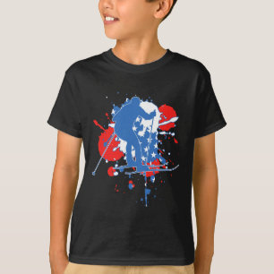 USA-Flagge Skifahrer - Amerikanischer Skilanglauf T-Shirt