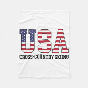 USA-Flagge Skifahrer - Amerikanischer USA-Langlauf Fleecedecke