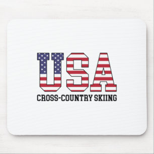 USA-Flagge Skifahrer - Amerikanischer USA-Langlauf Mousepad